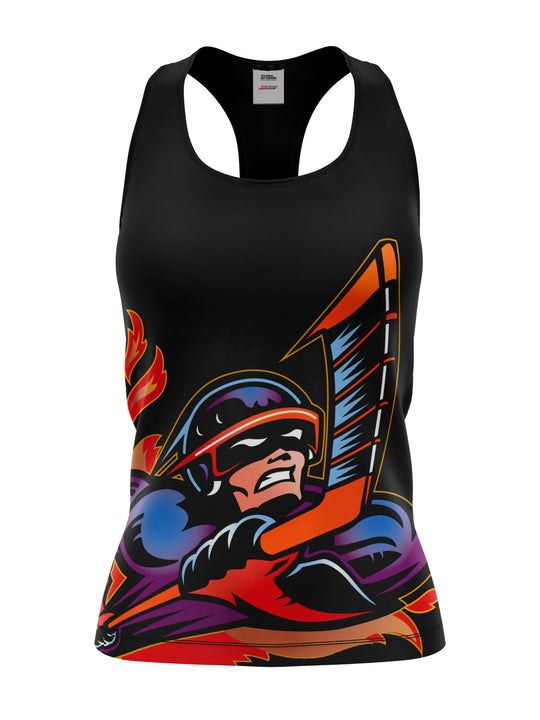 Bench Clearers Denver Daredevils Women's Racerback Hockey Tank - 3D FRONT