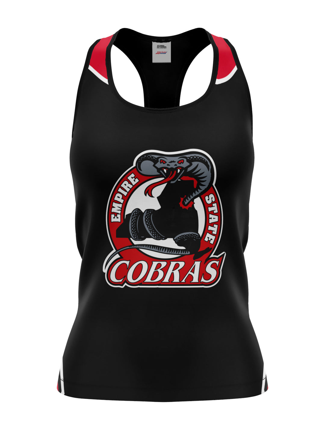 Bench Clearers Empire State Cobras Women's Racerback Hockey Tank - 3D FRONT