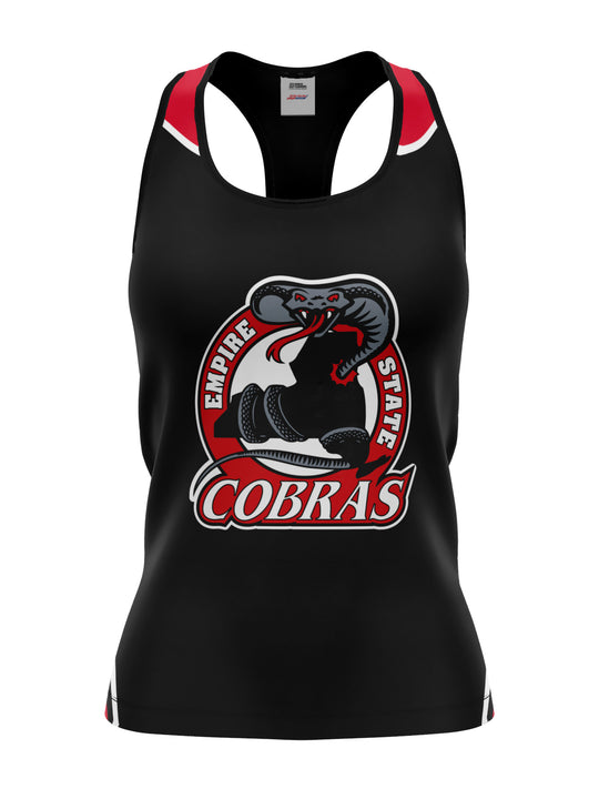 Bench Clearers Empire State Cobras Women's Racerback Hockey Tank - 3D FRONT