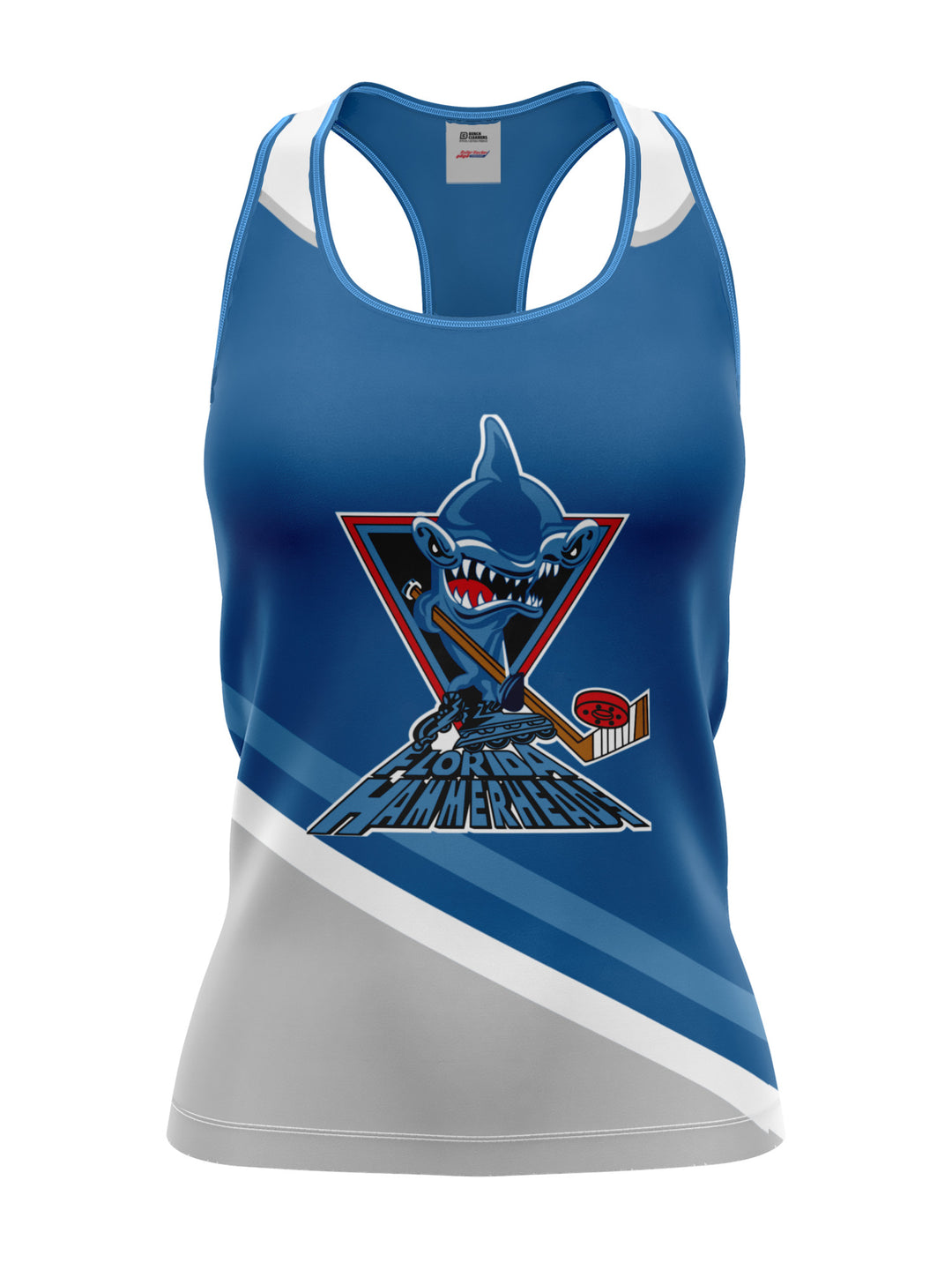 Bench Clearers Florida Hammerheads Women's Racerback Hockey Tank - 3D FRONT