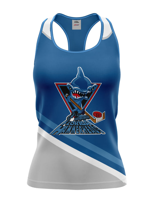Bench Clearers Florida Hammerheads Women's Racerback Hockey Tank - 3D FRONT