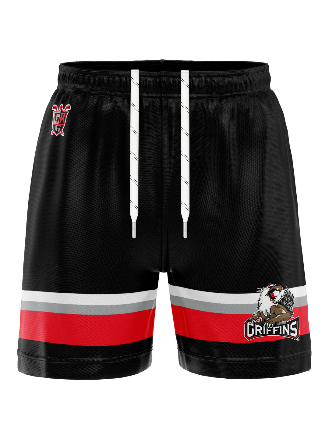 Bench Clearers Grand Rapids Griffins Hockey Shorts - 3D FRONT