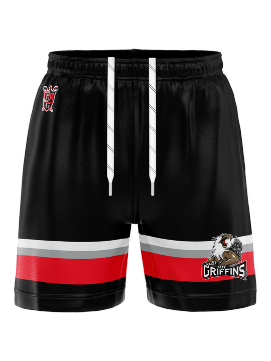 Bench Clearers Grand Rapids Griffins Hockey Shorts - 3D FRONT