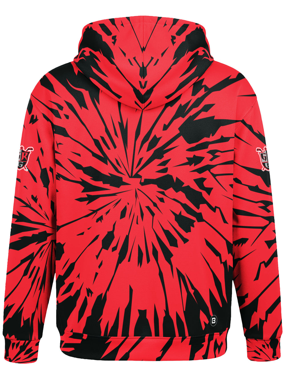 Bench Clearers Grand Rapids Griffins Tie-Dye Hockey Hoodie - 3D BACK