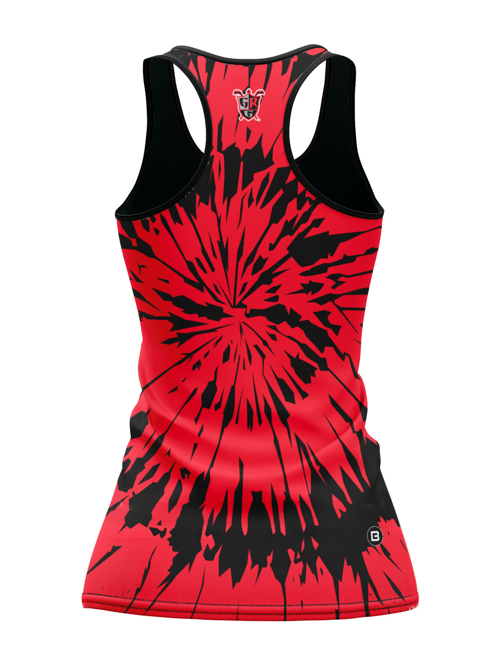 Bench Clearers Grand Rapids Griffins Tie-Dye Women's Racerback Hockey Tank - 3D BACK