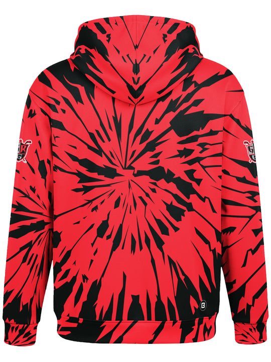 Bench Clearers Grand Rapids Griffins Tie-Dye Youth Hockey Hoodie - 3D BACK