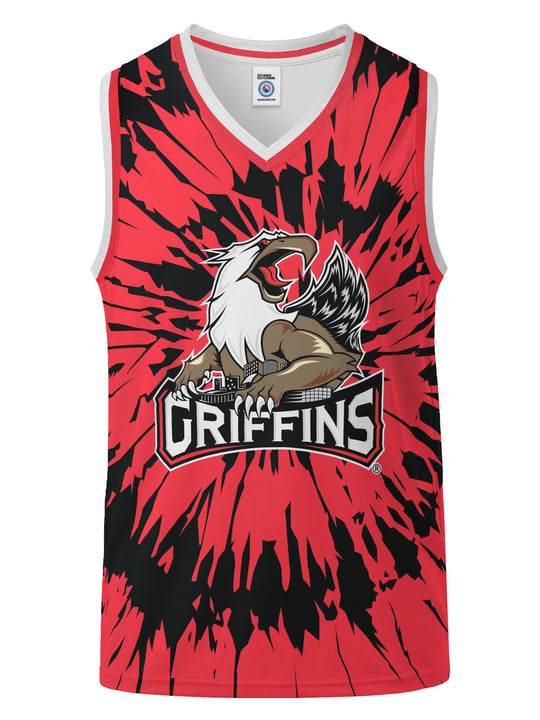 Bench Clearers Grand Rapids Griffins Tie-Dye Youth Hockey Tank - 3D FRONT