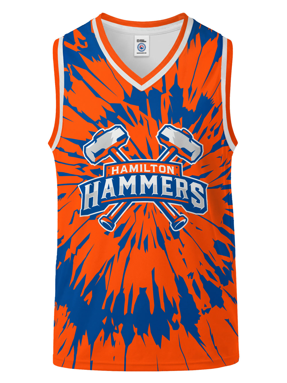 Bench Clearers Hamilton Hammers Tie-Dye Youth Hockey Tank - 3D FRONT