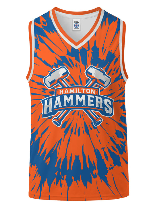 Bench Clearers Hamilton Hammers Tie-Dye Youth Hockey Tank - 3D FRONT