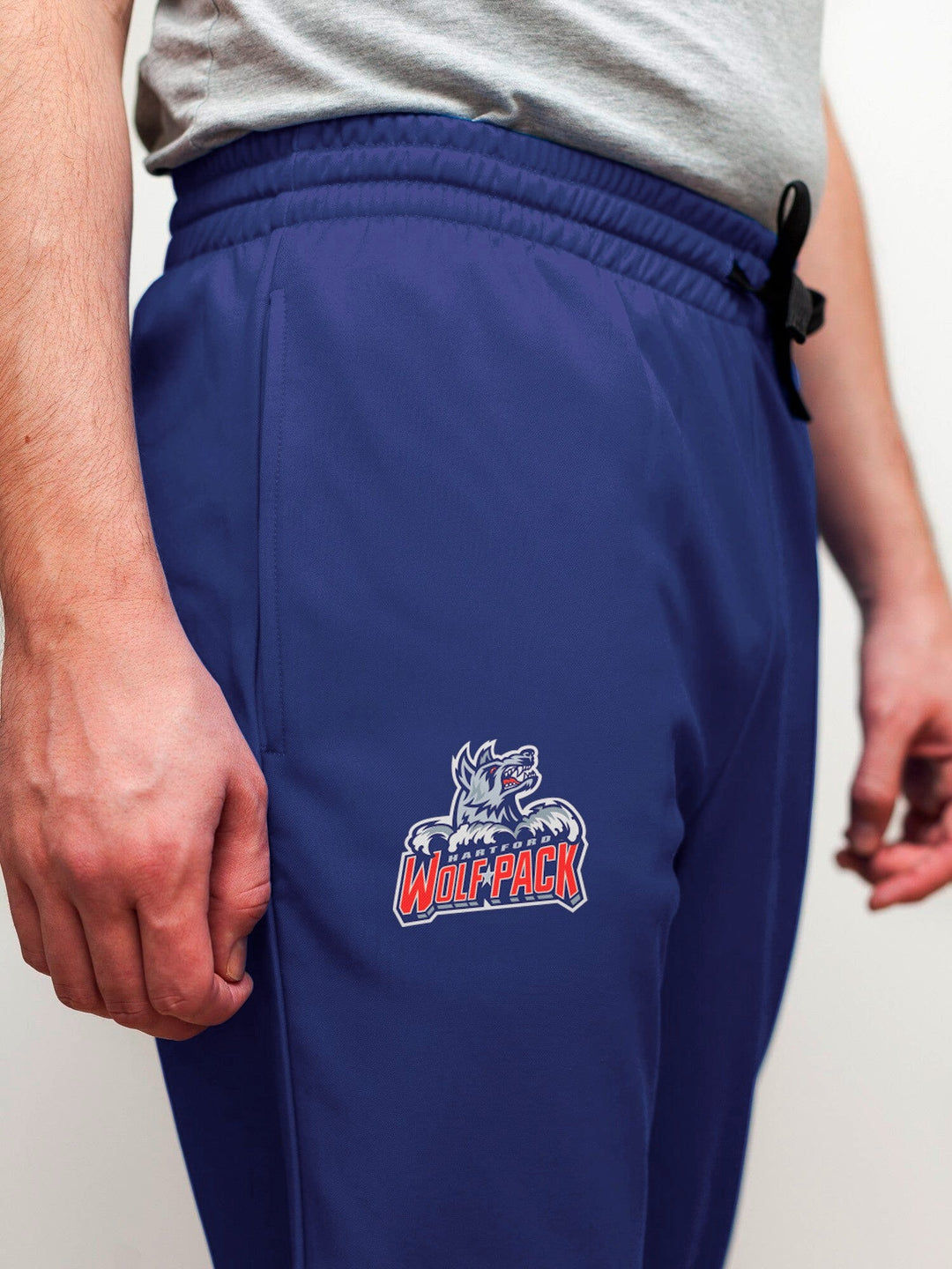 Hartford Wolf Pack Hockey Jogger Pants - Side View | Official Hockey Hockey Apparel by BenchClearers