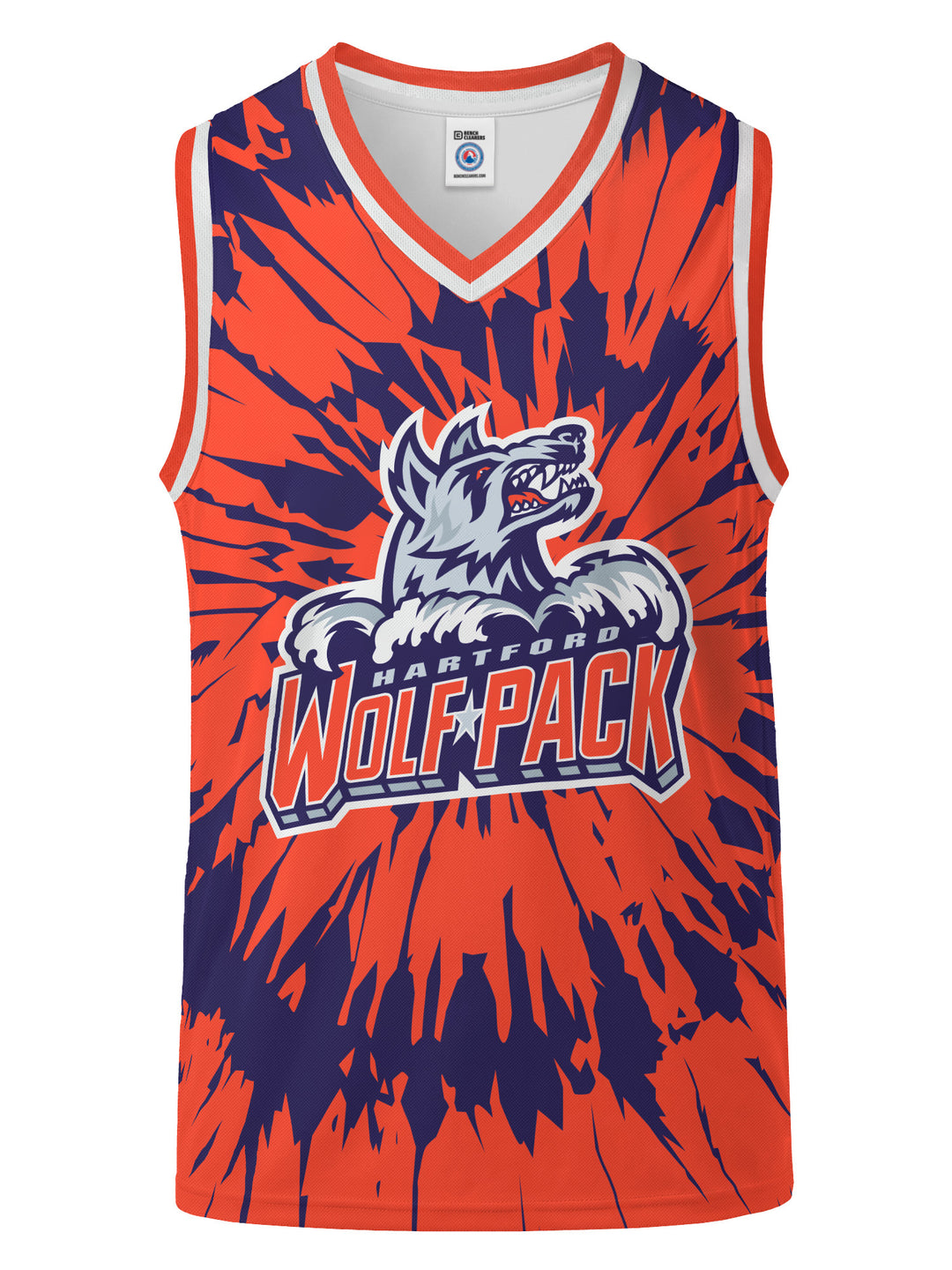 Bench Clearers Hartford Wolf Pack Tie-Dye Hockey Tank - 3D FRONT
