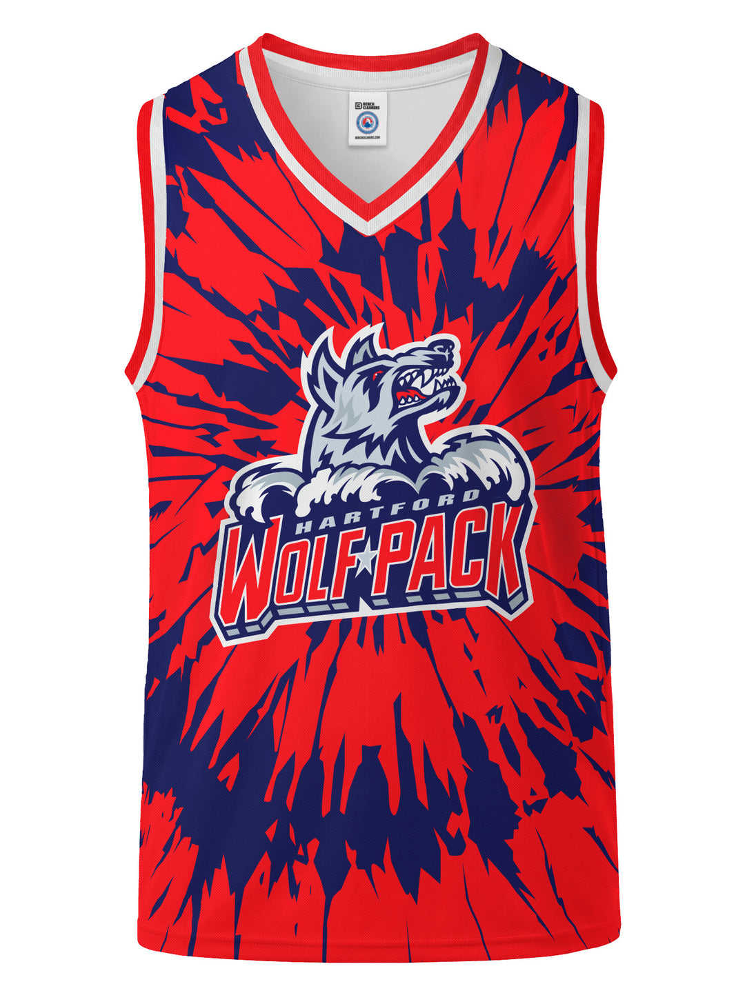 Bench Clearers Hartford Wolf Pack Tie-Dye Youth Hockey Tank - 3D FRONT