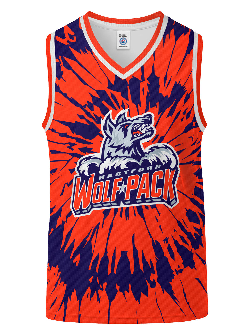 Bench Clearers Hartford Wolf Pack Tie-Dye Youth Hockey Tank - 3D FRONT