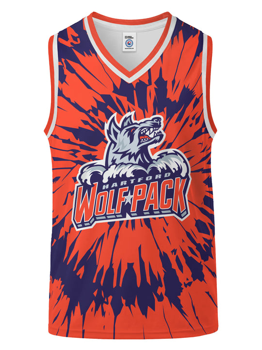 Bench Clearers Hartford Wolf Pack Tie-Dye Youth Hockey Tank - 3D FRONT