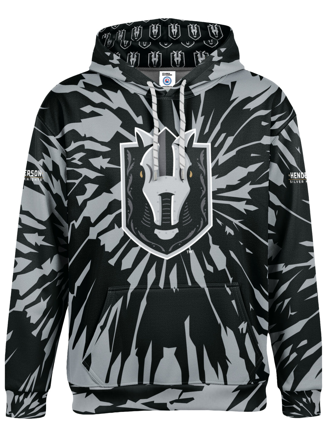 Bench Clearers Henderson Silver Knights Tie-Dye Hockey Hoodie - 3D FRONT