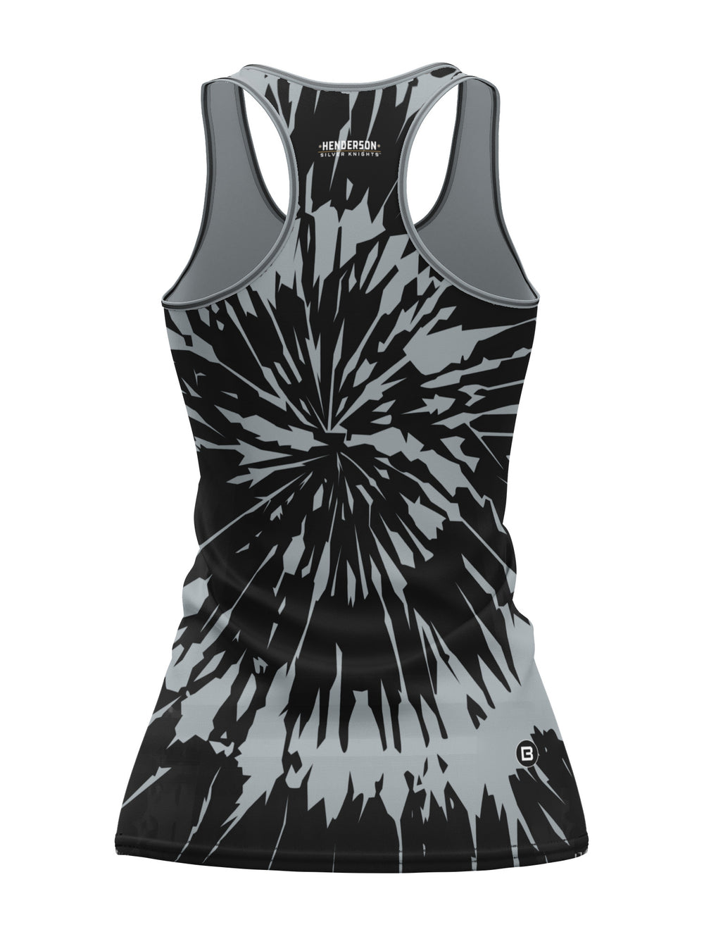 Bench Clearers Henderson Silver Knights Tie-Dye Women's Racerback Hockey Tank - 3D BACK