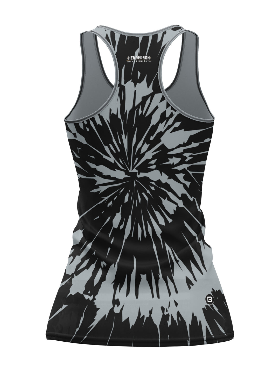 Bench Clearers Henderson Silver Knights Tie-Dye Women's Racerback Hockey Tank - 3D BACK