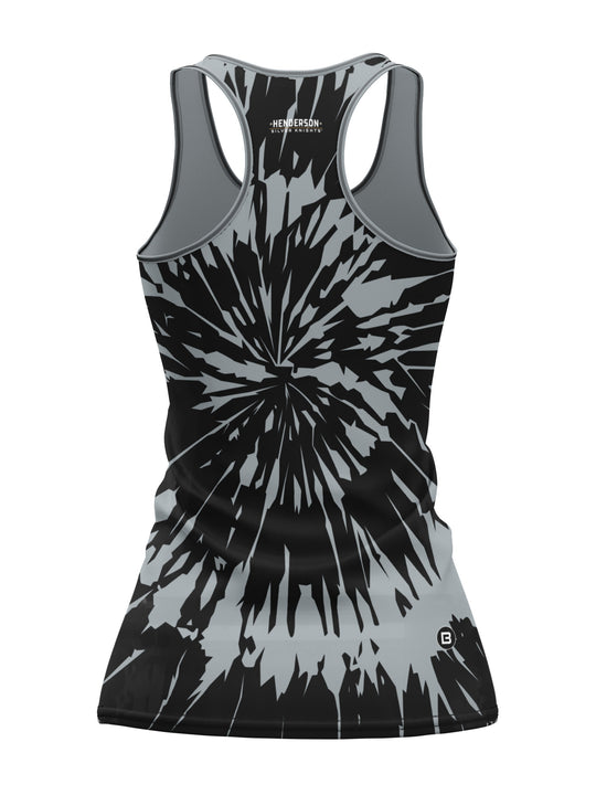 Bench Clearers Henderson Silver Knights Tie-Dye Women's Racerback Hockey Tank - 3D BACK