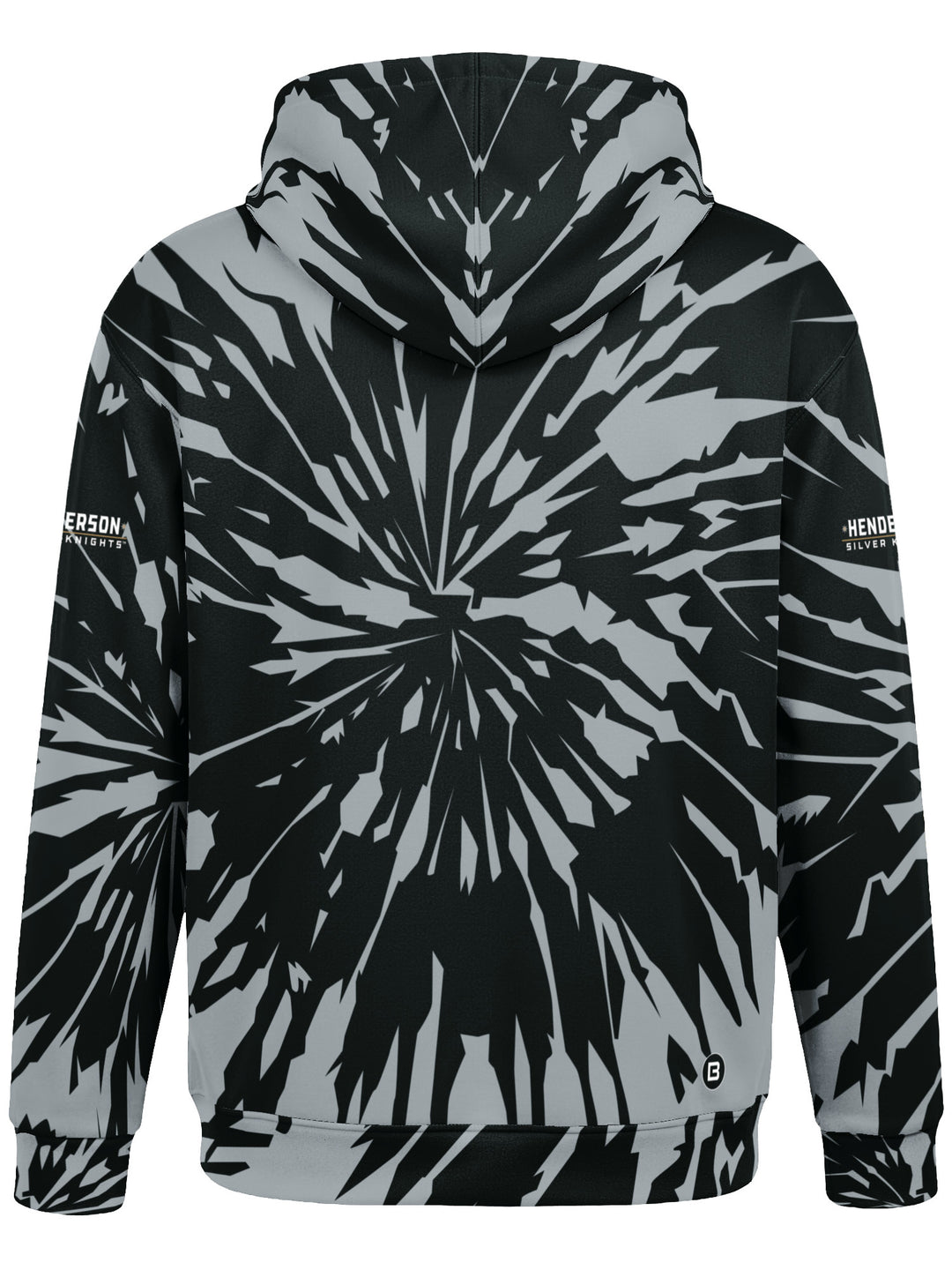 Bench Clearers Henderson Silver Knights Tie-Dye Youth Hockey Hoodie - 3D BACK
