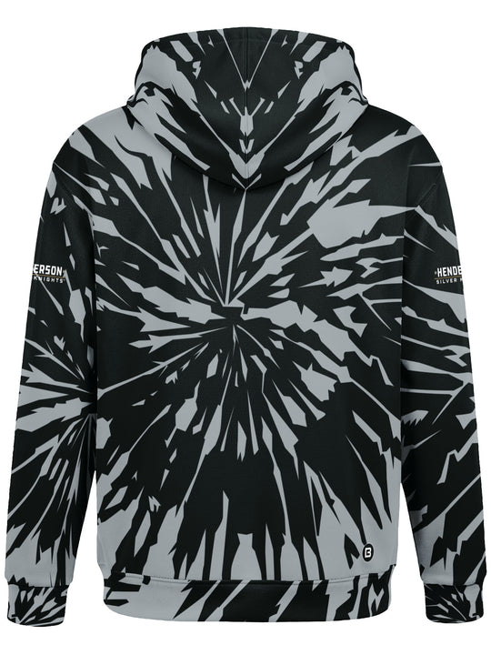 Bench Clearers Henderson Silver Knights Tie-Dye Youth Hockey Hoodie - 3D BACK