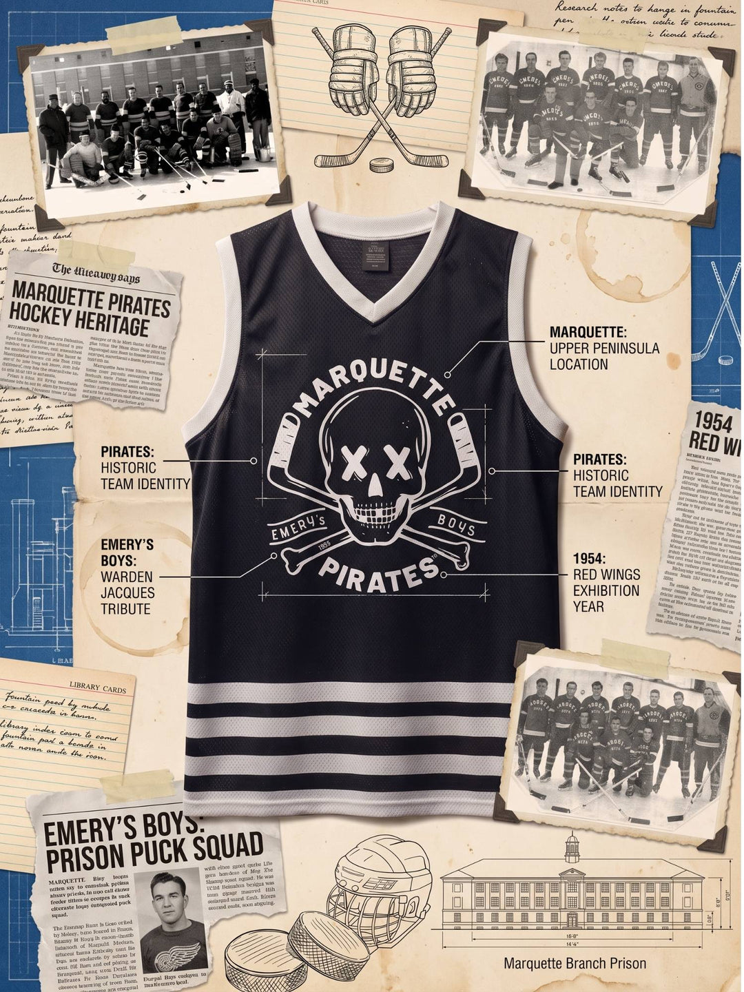 Bench Clearers Marquette Pirates Hockey Tank - INSPO BOARD | BenchClearers Hockey Apparel