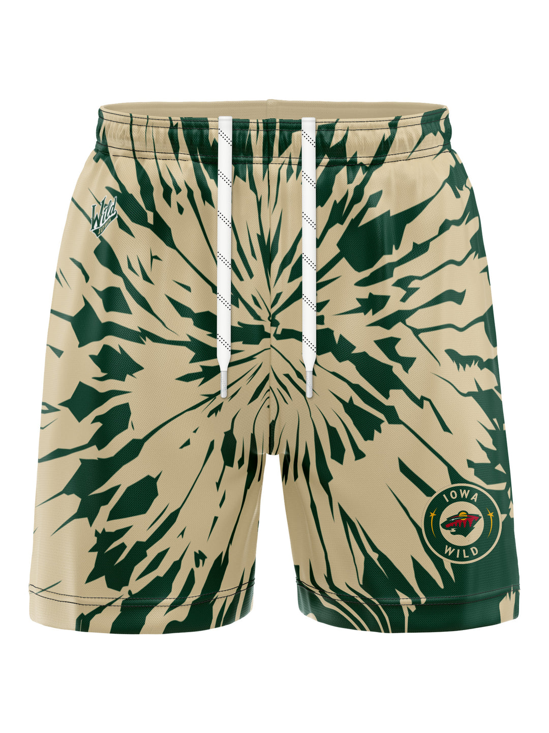 Bench Clearers Iowa Wild Tie-Dye Hockey Shorts - 3D FRONT