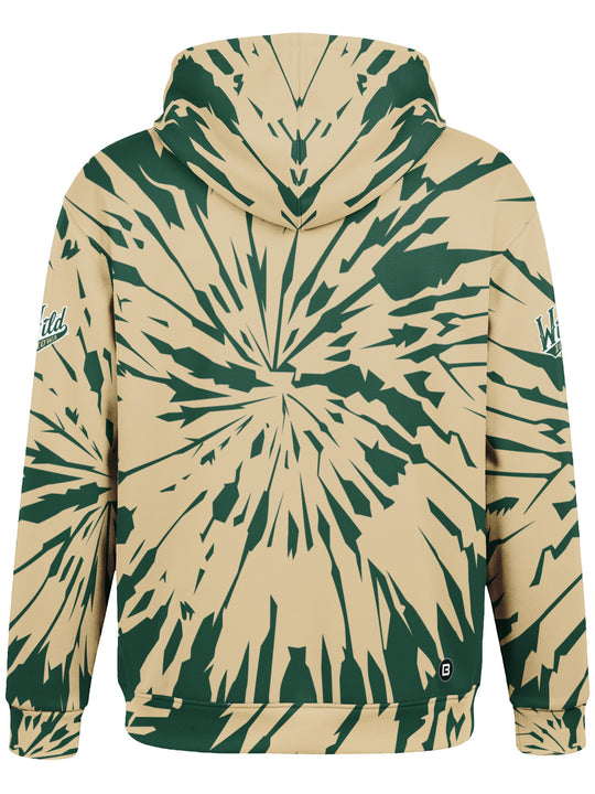 Bench Clearers Iowa Wild Tie-Dye Youth Hockey Hoodie - 3D BACK