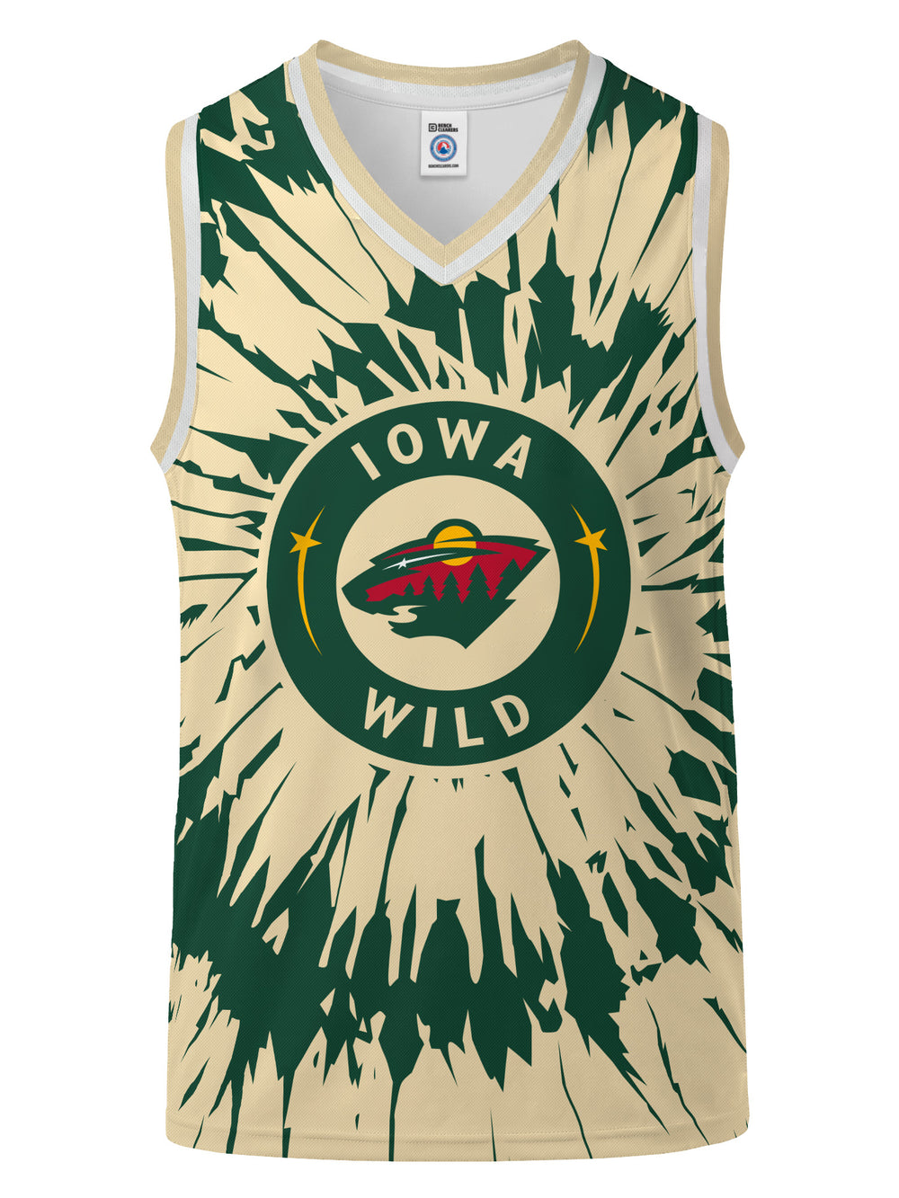 Bench Clearers Iowa Wild Tie-Dye Youth Hockey Tank - 3D FRONT