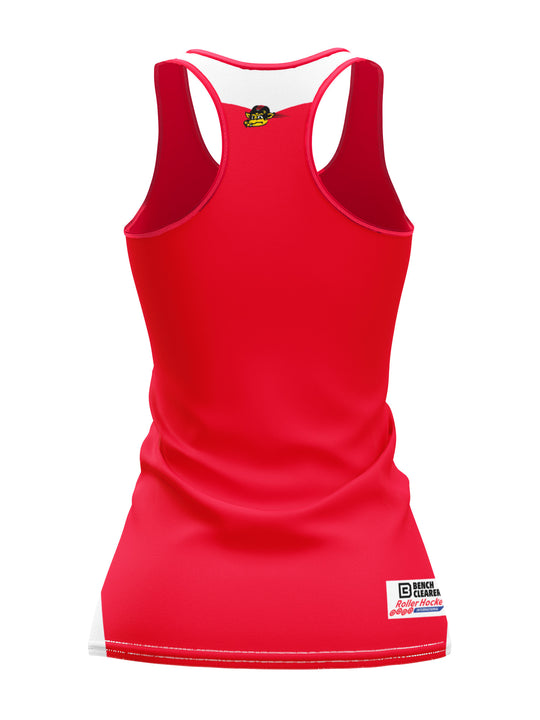 Bench Clearers Las Vegas Coyotes Women's Racerback Hockey Tank - 3D BACK