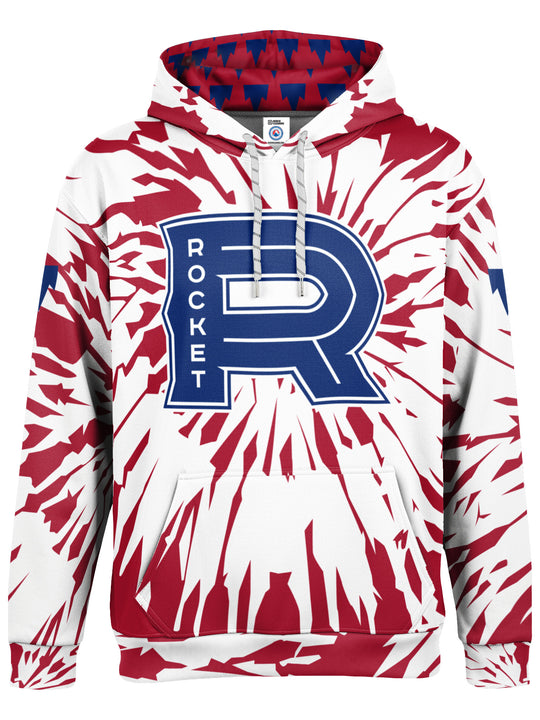 Bench Clearers Laval Rocket Tie-Dye Hockey Hoodie - 3D FRONT