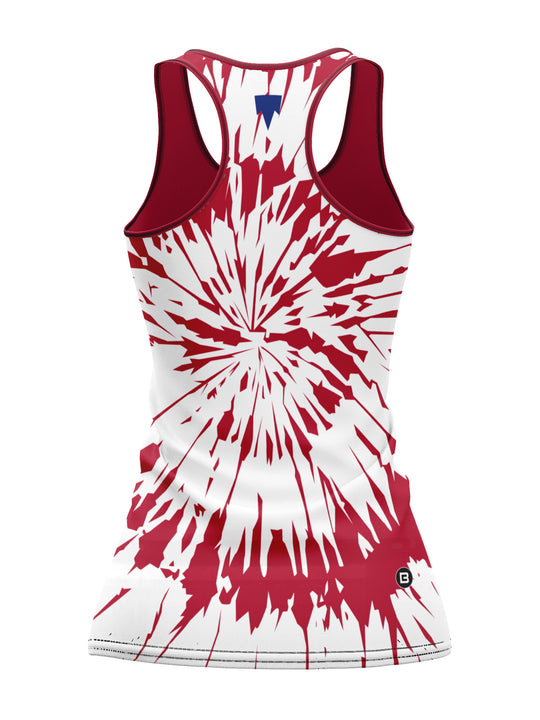 Bench Clearers Laval Rocket Tie-Dye Women's Racerback Hockey Tank - 3D BACK