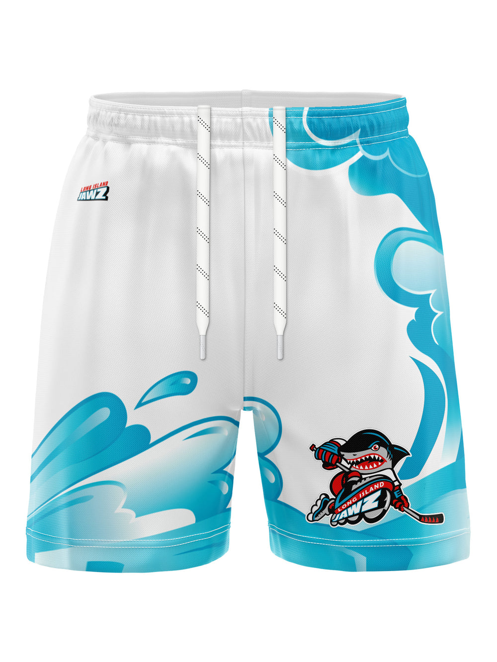 Bench Clearers Long Island Jawz Away Hockey Shorts - 3D FRONT