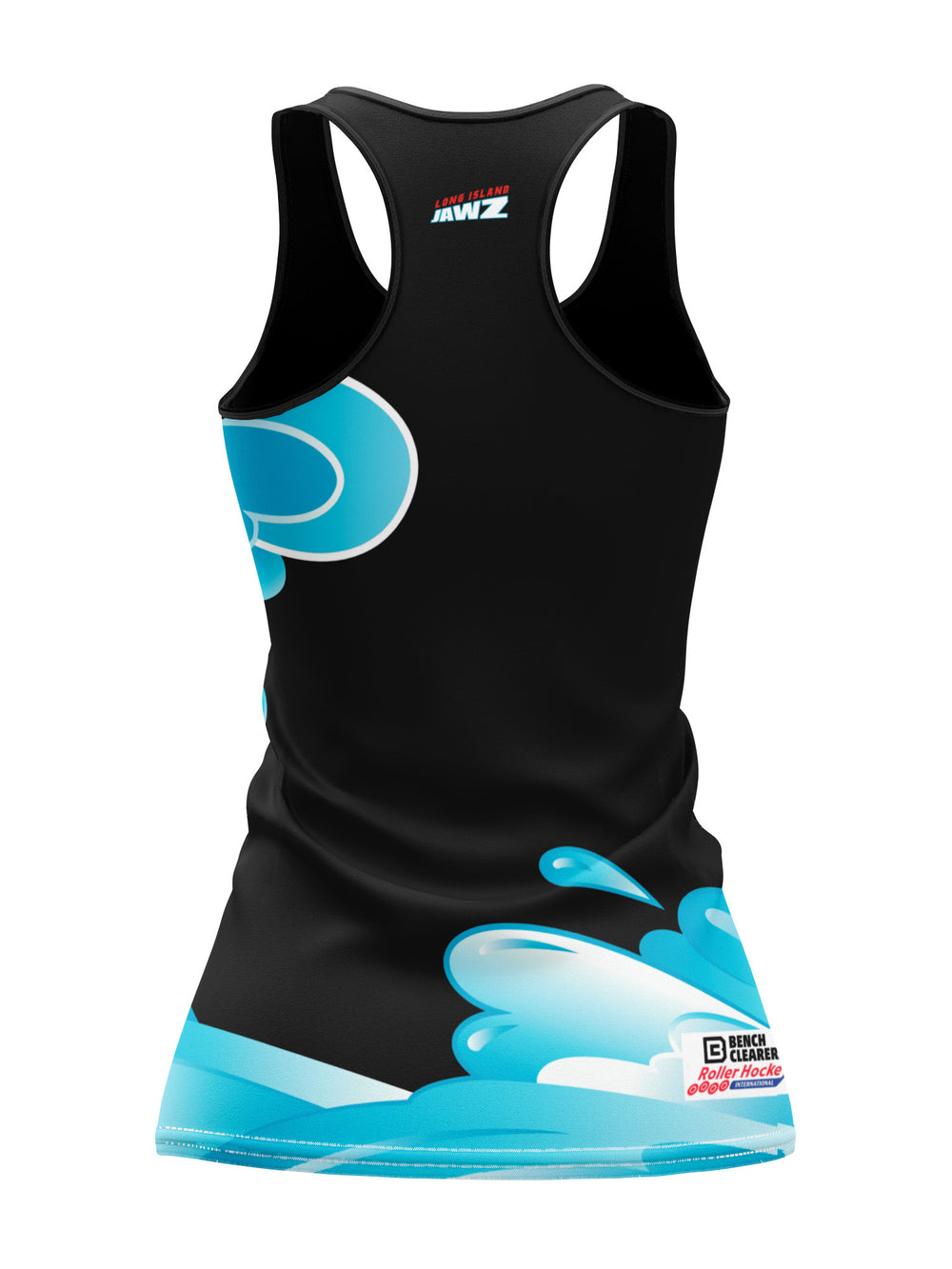 Bench Clearers Long Island Jawz Women's Racerback Hockey Tank - 3D BACK