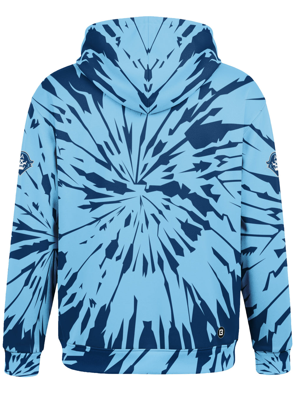 Bench Clearers Milwaukee Admirals Tie-Dye Hockey Hoodie - 3D BACK