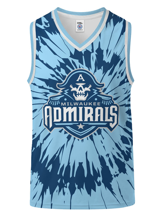 Bench Clearers Milwaukee Admirals Tie-Dye Hockey Tank - 3D FRONT