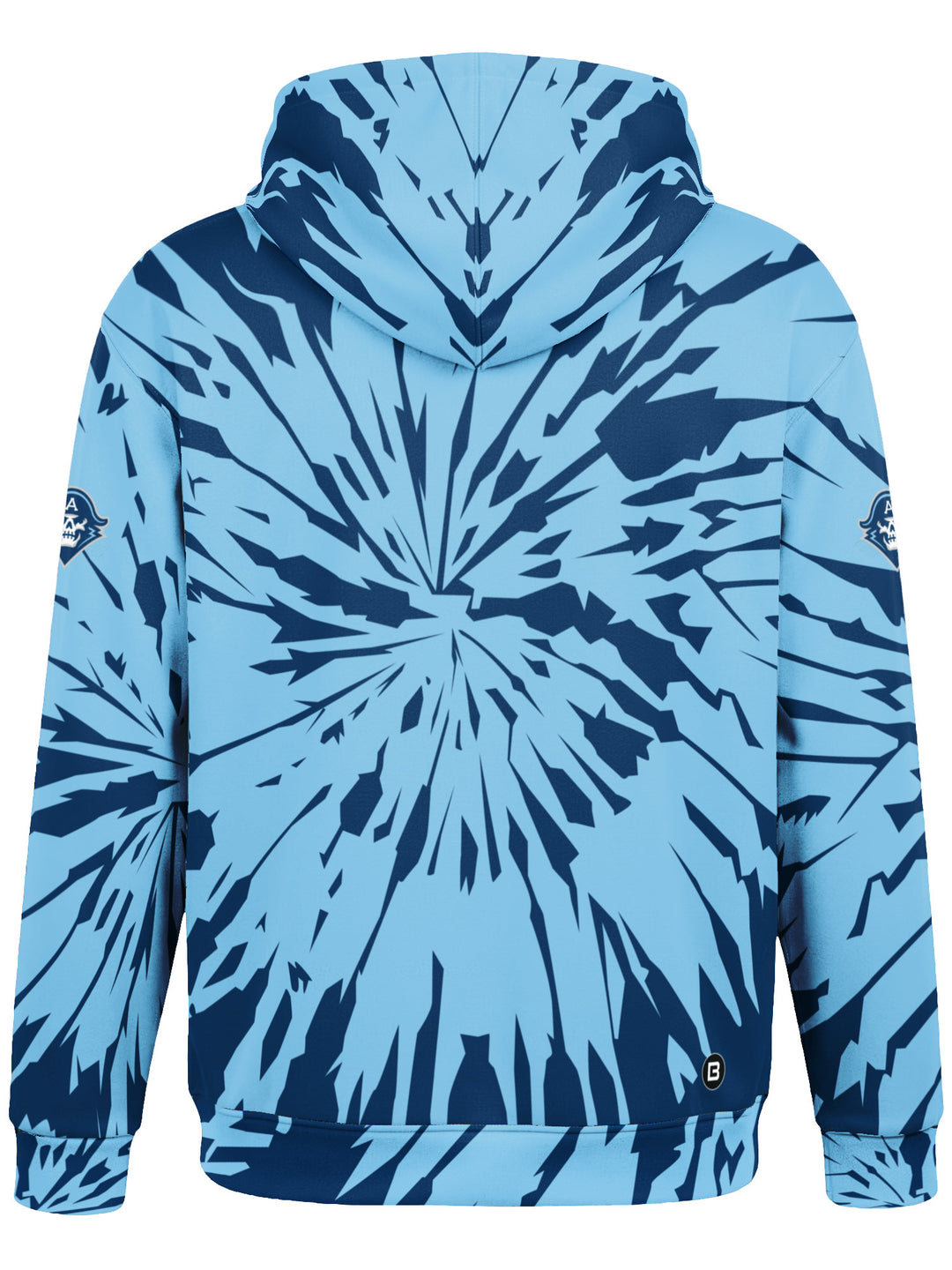 Bench Clearers Milwaukee Admirals Tie-Dye Youth Hockey Hoodie - 3D BACK