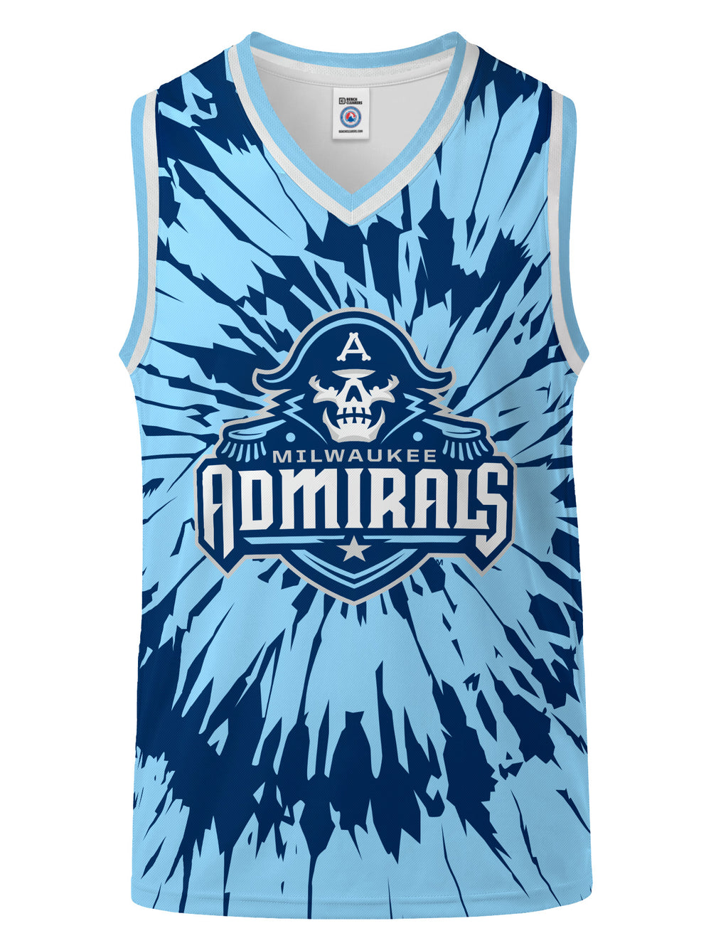 Bench Clearers Milwaukee Admirals Tie-Dye Youth Hockey Tank - 3D FRONT