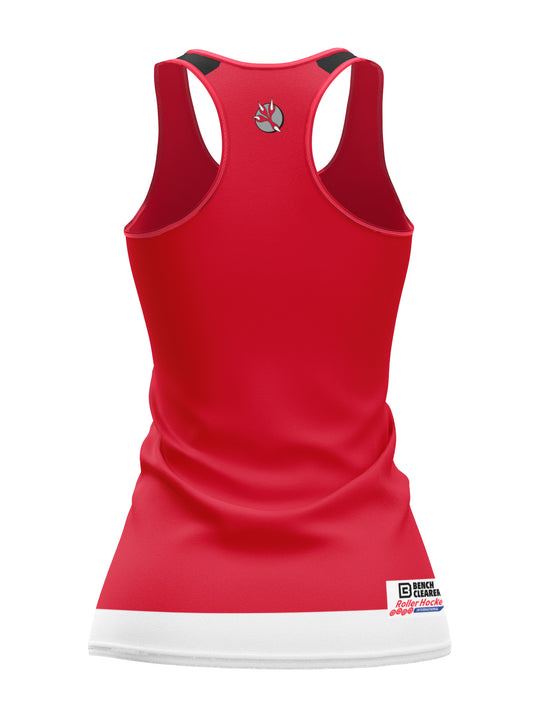 Bench Clearers Montreal Roadrunners Women's Racerback Hockey Tank - 3D BACK