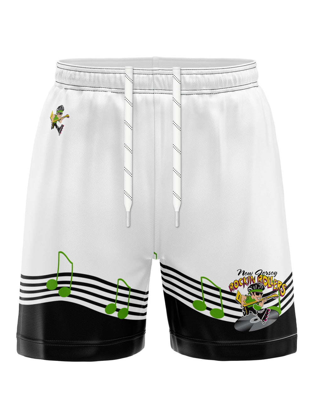 Bench Clearers New Jersey Rockin' Rollers Away Hockey Shorts - 3D FRONT