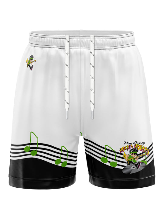 Bench Clearers New Jersey Rockin' Rollers Away Hockey Shorts - 3D FRONT