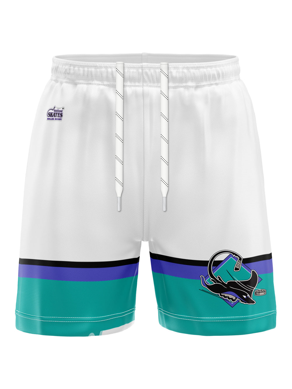 Bench Clearers Oakland Skates Away Hockey Shorts - 3D FRONT