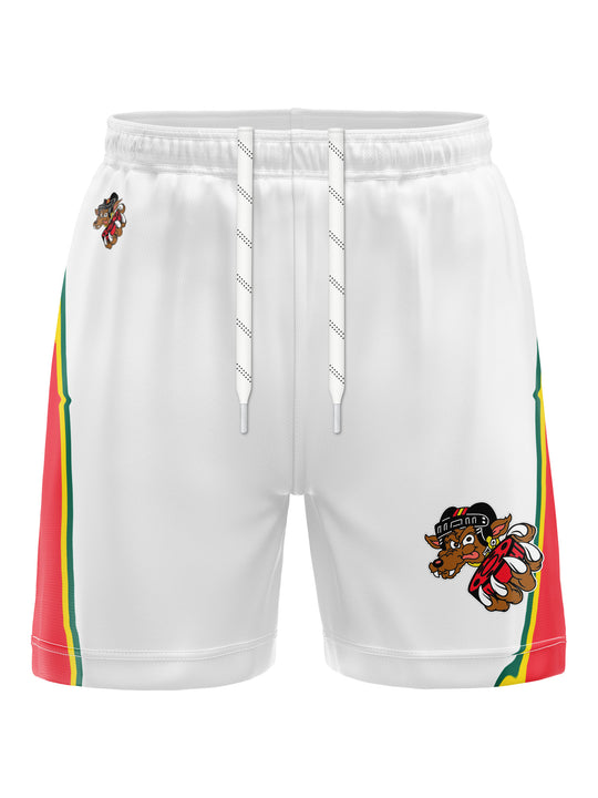Bench Clearers Oklahoma Coyotes Away Hockey Shorts - 3D FRONT