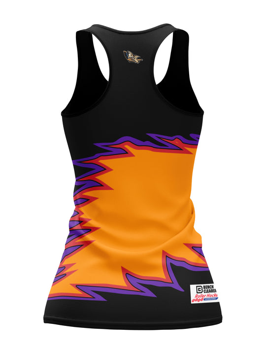 Bench Clearers Orlando Jackals Women's Racerback Hockey Tank - 3D BACK