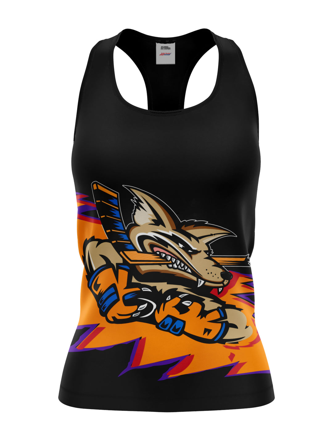 Bench Clearers Orlando Jackals Women's Racerback Hockey Tank - 3D FRONT