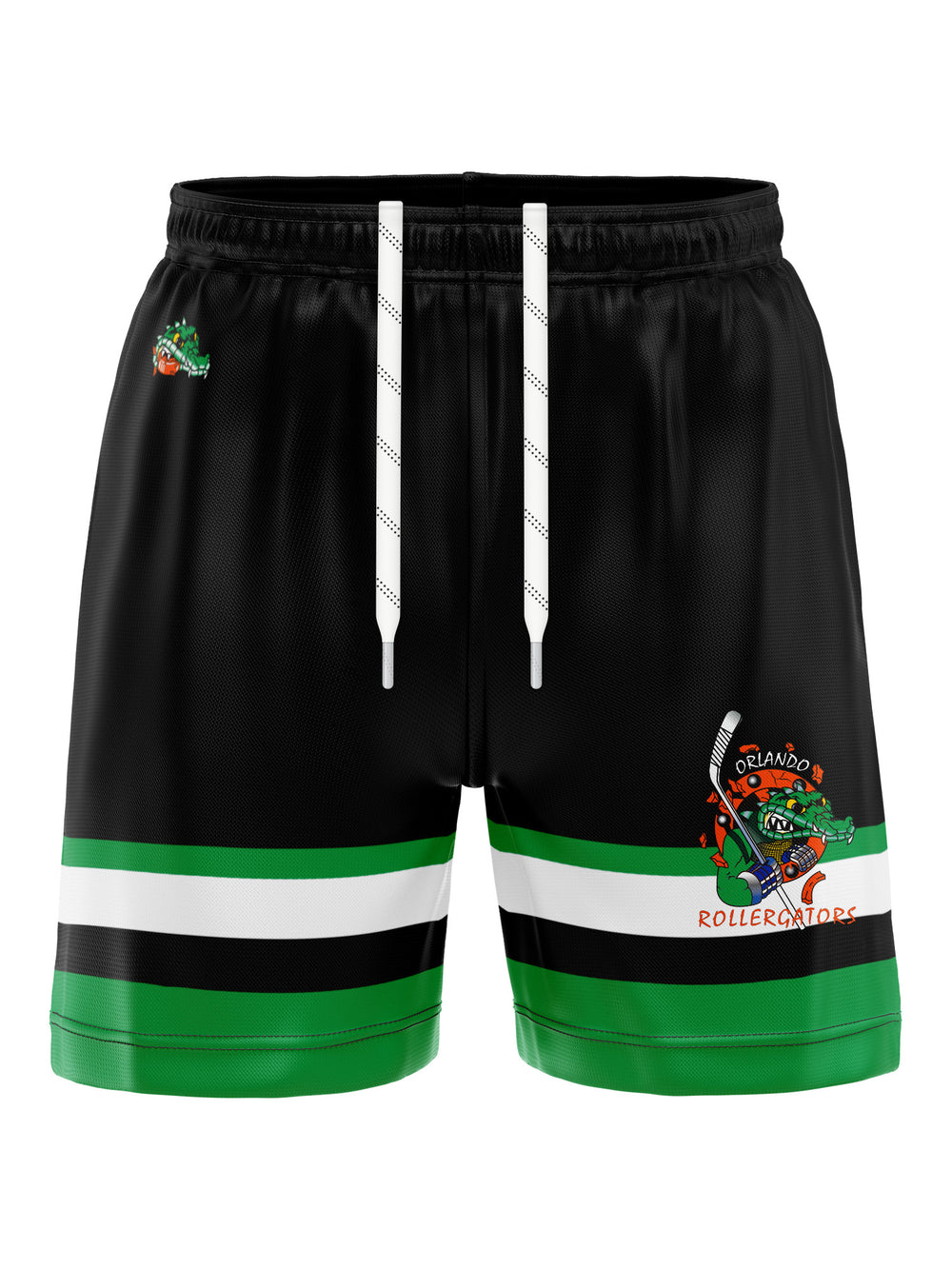 Bench Clearers Orlando Rollergators Hockey Shorts - 3D FRONT