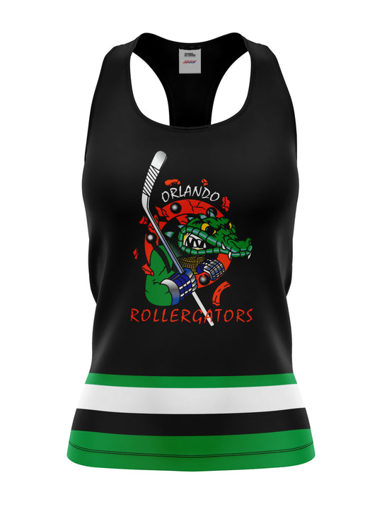 Bench Clearers Orlando Rollergators Women's Racerback Hockey Tank - 3D FRONT