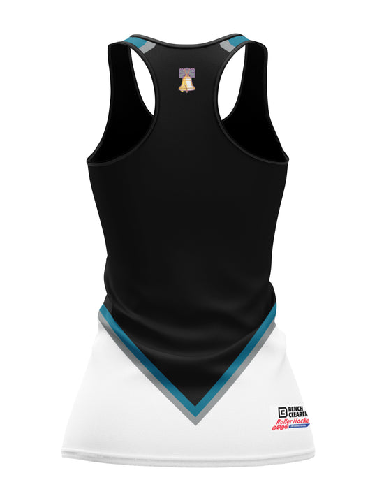 Bench Clearers Philadelphia Bulldogs Women's Racerback Hockey Tank - 3D BACK