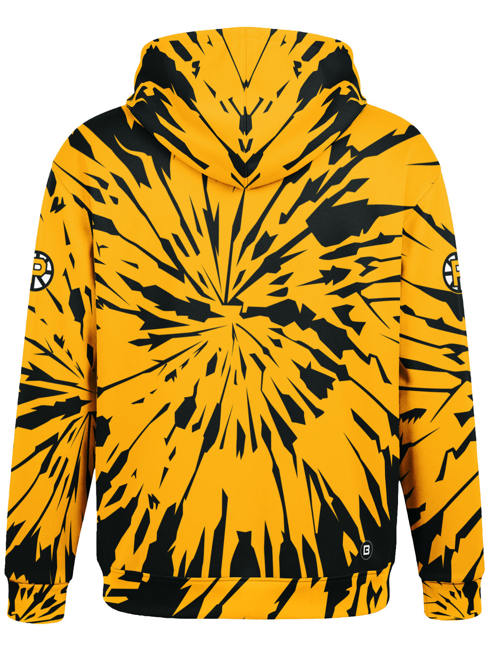 Bench Clearers Providence Bruins Tie-Dye Youth Hockey Hoodie - 3D BACK