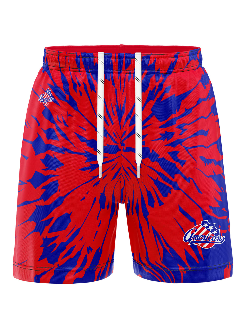 Bench Clearers Rochester Americans Tie-Dye Hockey Shorts - 3D FRONT