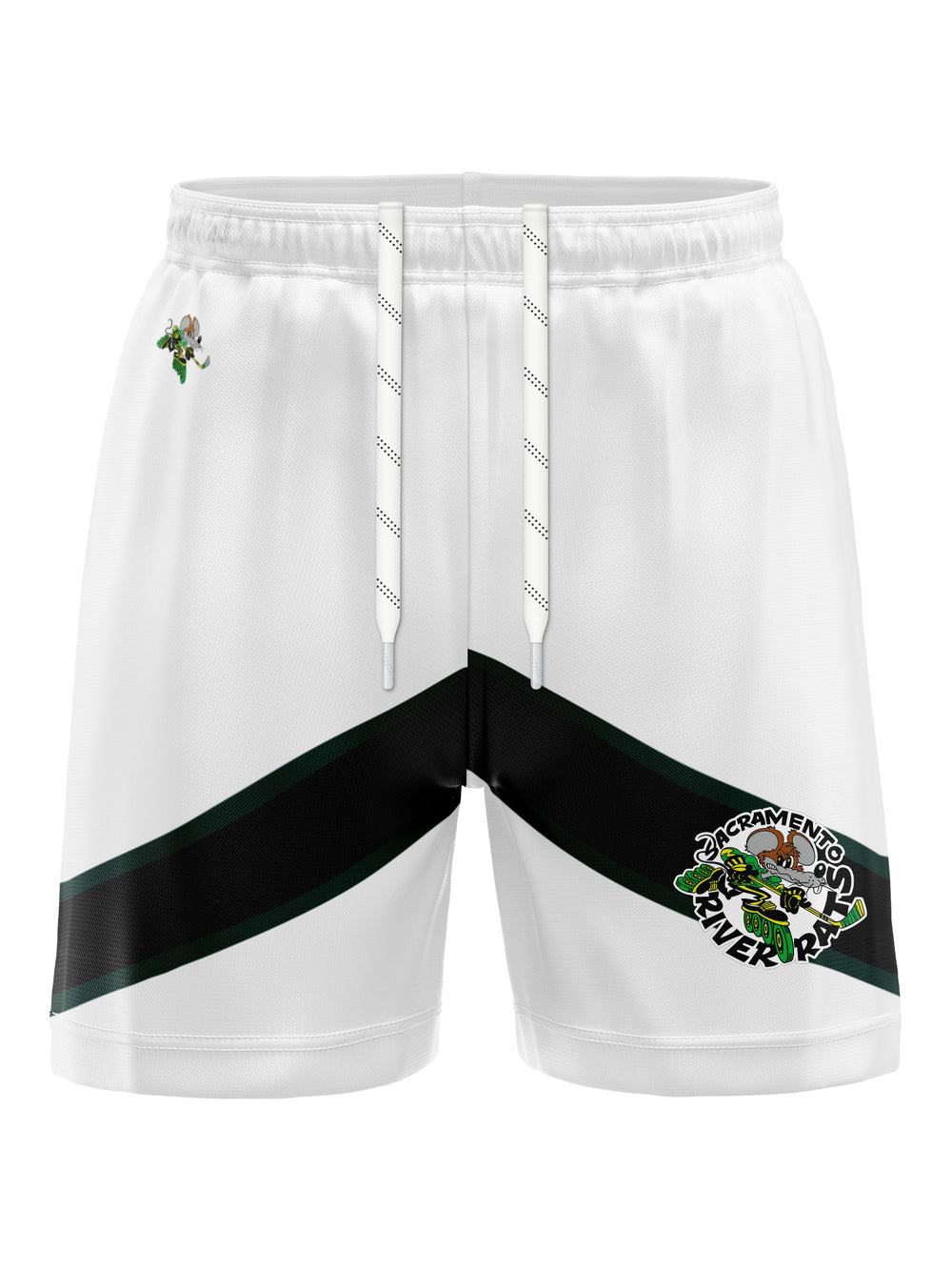 Bench Clearers Sacramento River Rats Away Hockey Shorts - 3D FRONT
